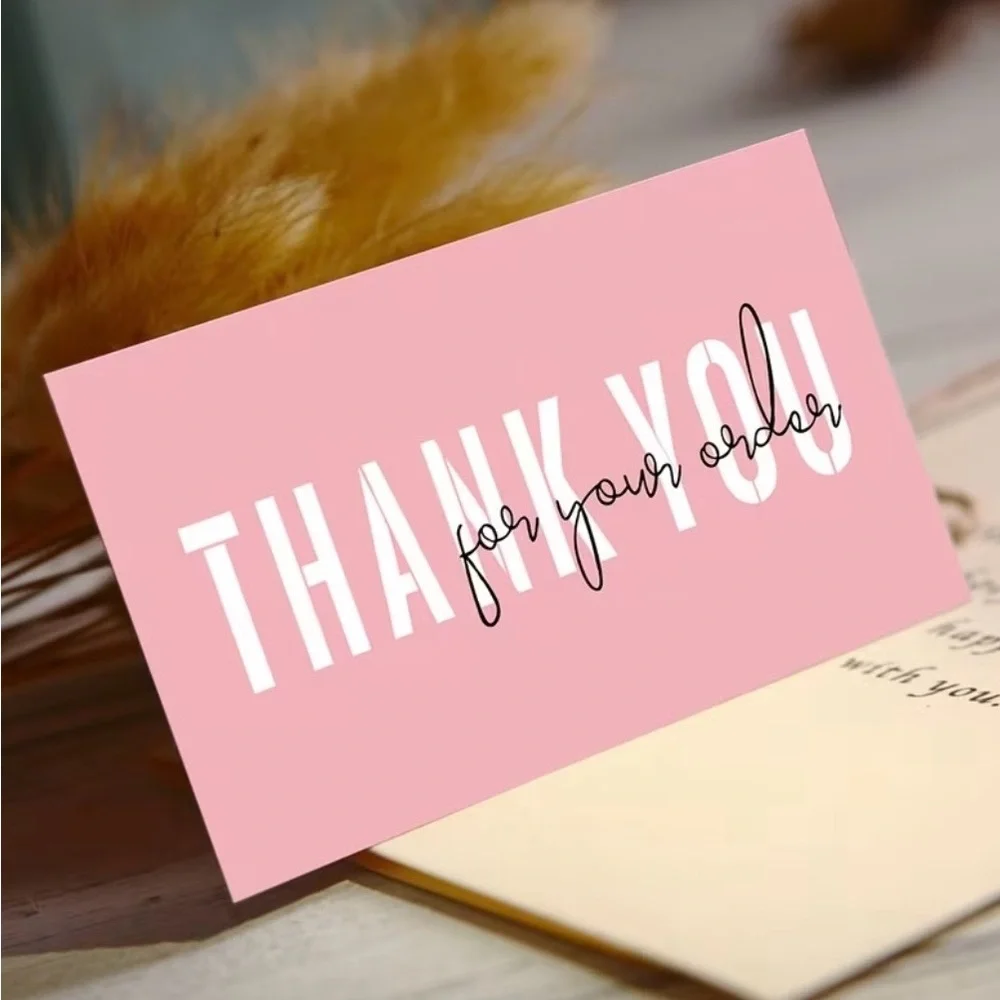 Pink Thank You Cards, 50 pieces, NEW